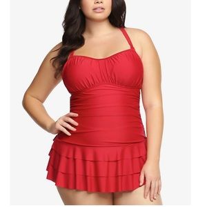 SKIRTED ONE-PIECE SWIMSUIT